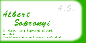 albert sopronyi business card